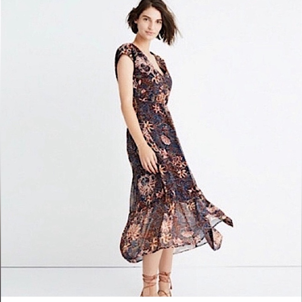 Madewell Dawnlight Floral Midi Dress
